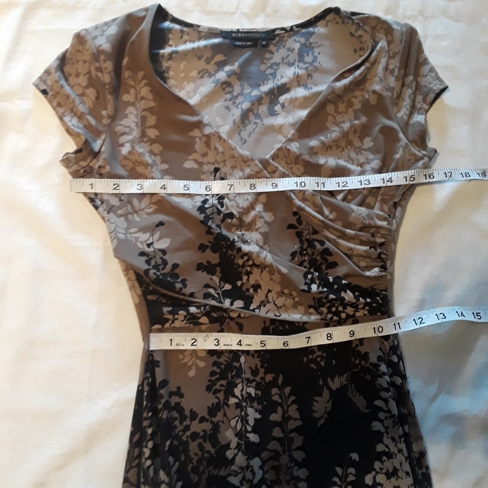 BCBG Brown Floral Stretch Maxi Dress XS - Picture 7 of 9